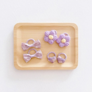 Baby Hair Tie Floral Bow Heart Mini CNY Set (BPT6429)
